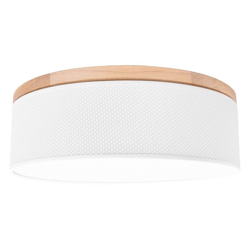 Plafonnier BENITA 2xE27/25W/230V d. 48 cm blanc/chêne