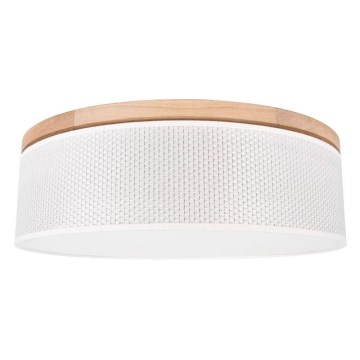 Plafonnier BENITA 2xE27/25W/230V d. 48 cm crème/chêne