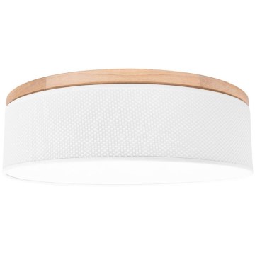 Plafonnier BENITA 4xE27/25W/230V d. 58 cm blanc/chêne