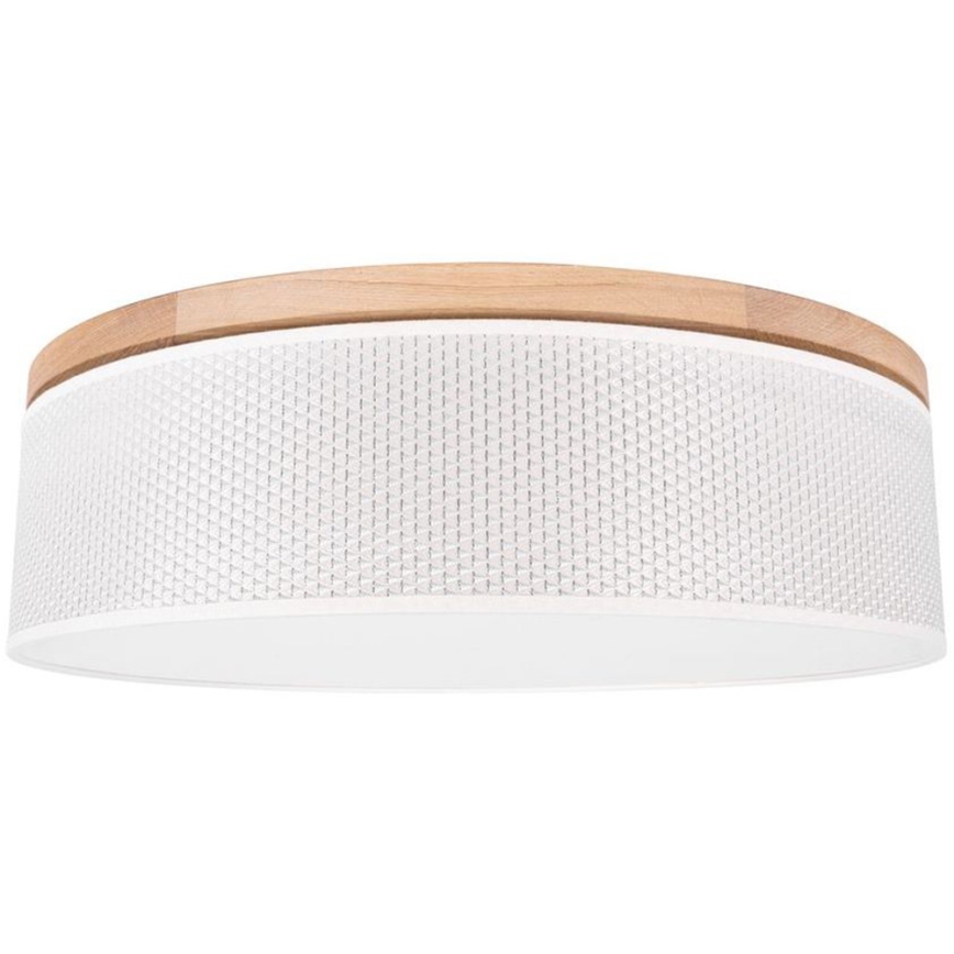 Plafonnier BENITA 4xE27/25W/230V d. 58 cm crème/chêne