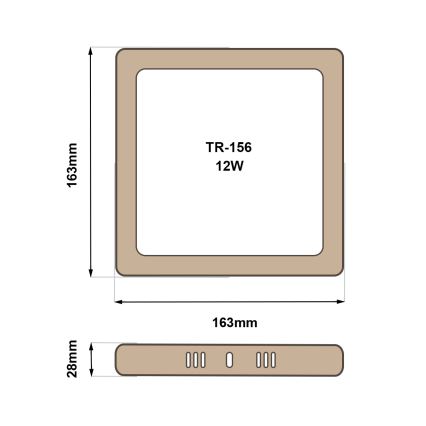 Plafonnier BLOCK LED/12W/230V 4200K 16,3x16,3 cm marron