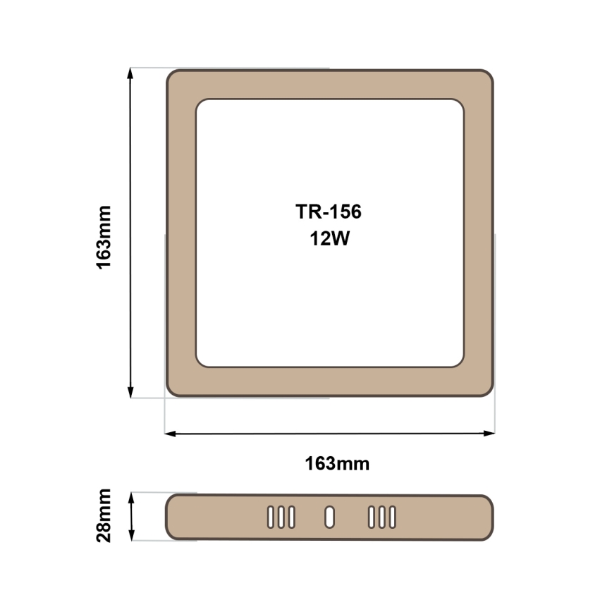Plafonnier BLOCK LED/12W/230V 4200K 16,3x16,3 cm marron