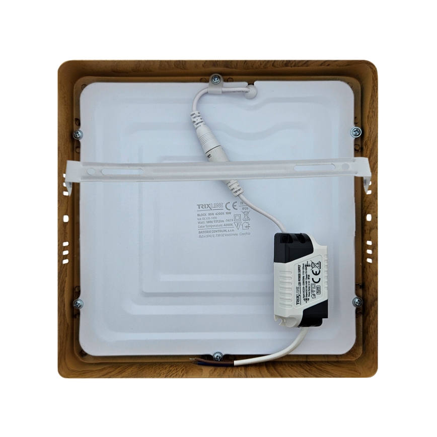 Plafonnier BLOCK LED/18W/230V 4200K 22x22 cm marron