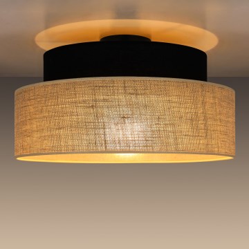 Plafonnier BOHO 1xE27/60W/230V d. 40 cm noir/beige