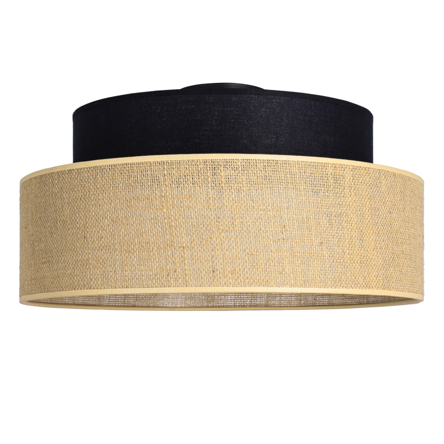 Plafonnier BOHO 1xE27/60W/230V d. 40 cm noir/beige