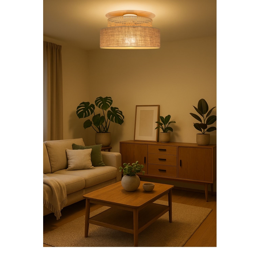 Plafonnier BOHO 1xE27/60W/230V d. 40 cm rotin