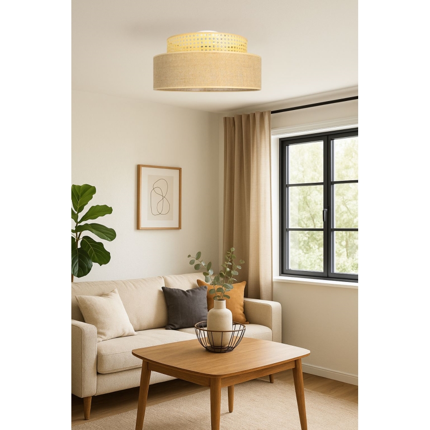 Plafonnier BOHO 1xE27/60W/230V d. 40 cm rotin