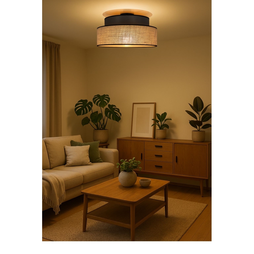 Plafonnier BOHO 1xE27/60W/230V marron/beige