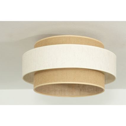 Plafonnier BOHO 1xE27/60W/230V Ø 40 cm crème/jute