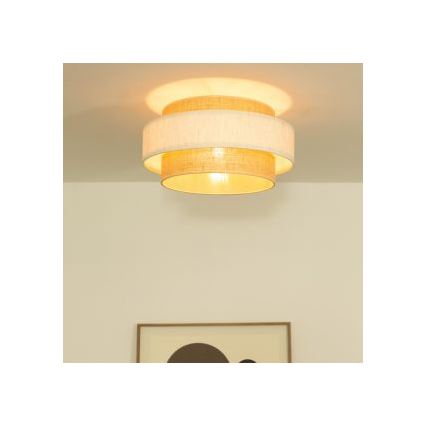 Plafonnier BOHO 1xE27/60W/230V Ø 40 cm crème/jute
