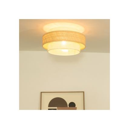 Plafonnier BOHO 1xE27/60W/230V Ø 40 cm jute/crème