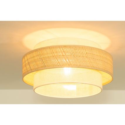 Plafonnier BOHO 1xE27/60W/230V Ø 40 cm jute/crème