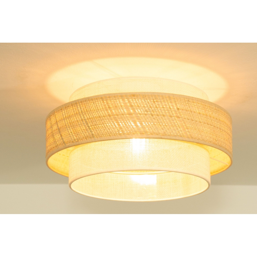 Plafonnier BOHO 1xE27/60W/230V Ø 40 cm jute/crème