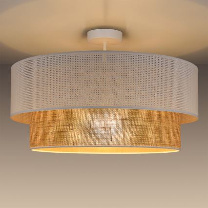 Plafonnier BORHO 1xE27/60W/230V blanc/jute