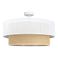 Plafonnier BORHO 1xE27/60W/230V Ø 40 cm blanc/jute