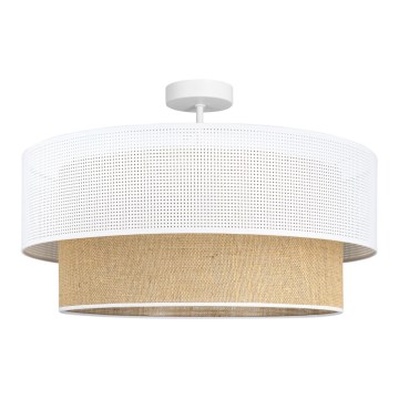 Plafonnier BORHO 1xE27/60W/230V Ø 40 cm blanc/jute