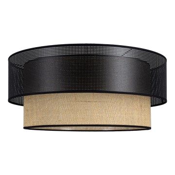 Plafonnier BORHO 1xE27/60W/230V Ø 50 cm noir/jute