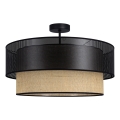 Plafonnier BORHO 1xE27/60W/230V Ø 50 cm noir/jute