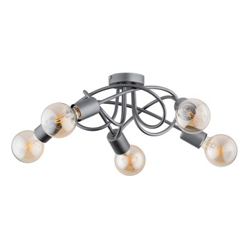 Plafonnier BOSTON 5xE27/15W/230V gris