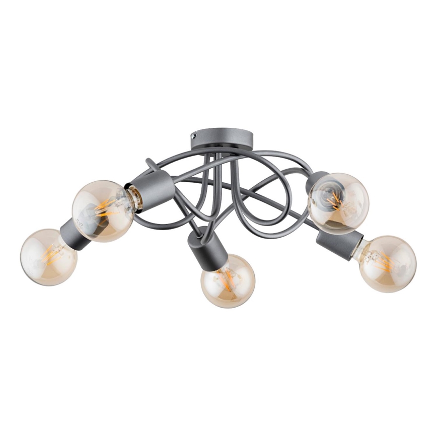 Plafonnier BOSTON 5xE27/15W/230V gris