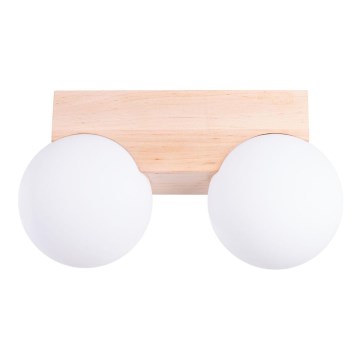 Plafonnier BULBO 2xG9/8W/230V hêtre/blanc