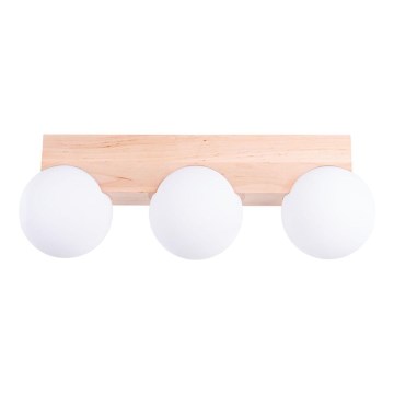 Plafonnier BULBO 3xG9/8W/230V hêtre/blanc