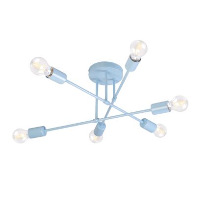 Plafonnier CAMBRIDGE 6xE27/15W/230V bleu