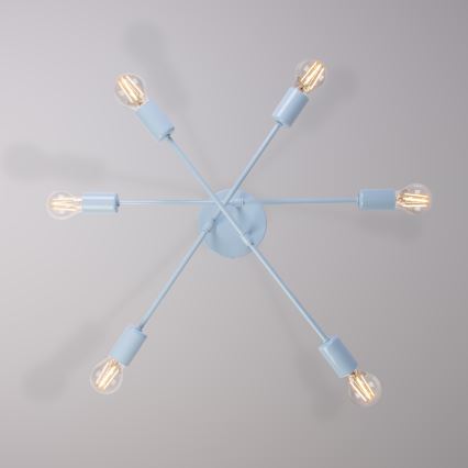 Plafonnier CAMBRIDGE 6xE27/15W/230V bleu