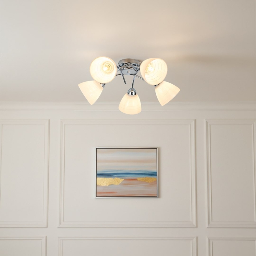 Plafonnier CLARA 5xE27/15W/230V fini chrome brillant