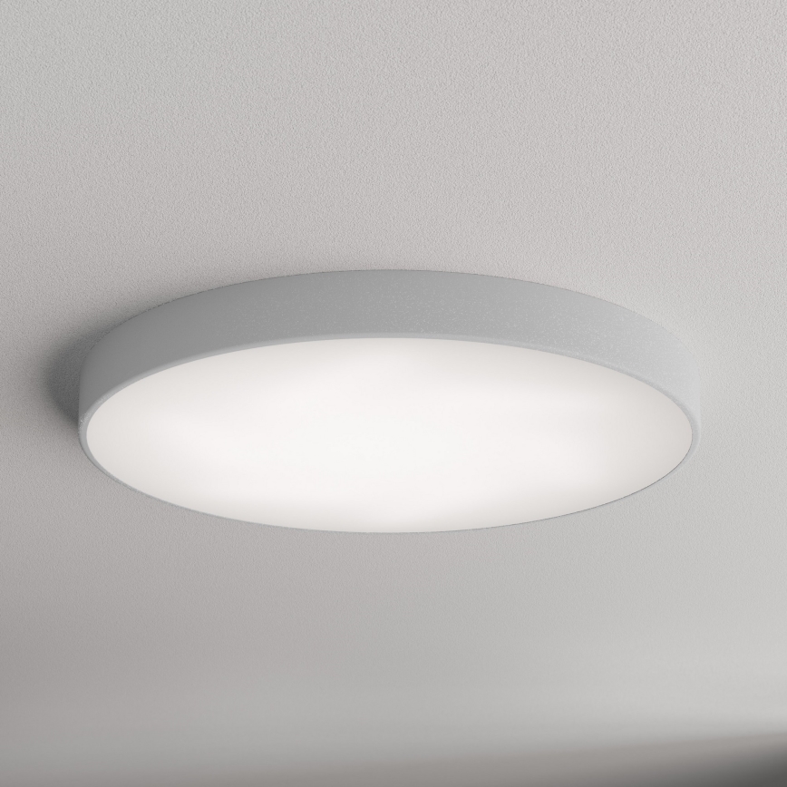 Plafonnier CLEO Ø 80 cm 6xE27/24W/230V avec détecteur de mouvement et capteur crépusculaire, gris