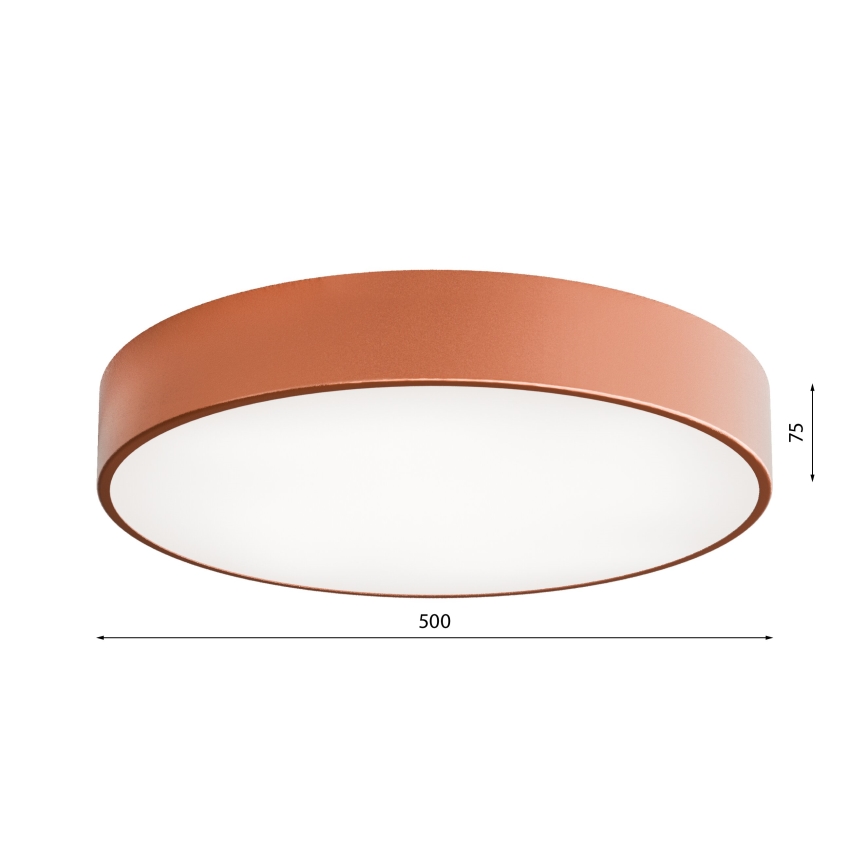 Plafonnier CLEO avec détecteur de mouvement et détecteur crépusculaire 4xE27/24W/230V, Ø 50 cm, finition cuivrée