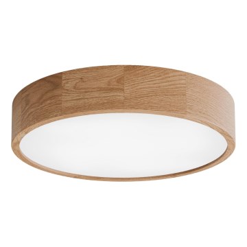 Plafonnier CLEO avec détecteur de présence et crépusculaire 4xE27/24W/230V Ø 47,5 cm chêne