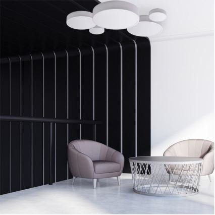 Plafonnier CLEO, avec détecteur de mouvement et capteur crépusculaire, 3xE27/24W/230V, Ø 40 cm, blanc