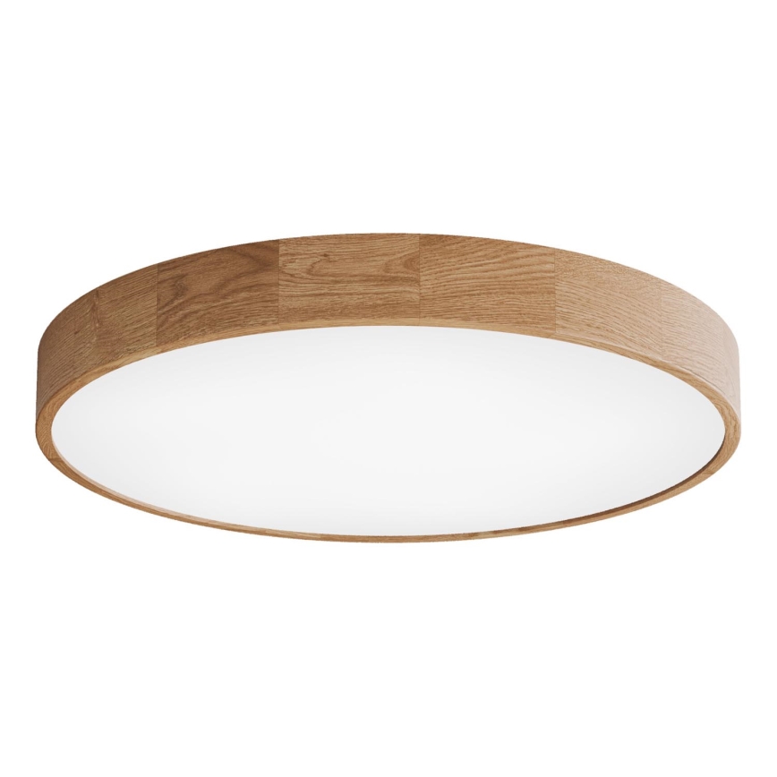 Plafonnier CLEO avec détecteur — 6x E27, 24 W, 230 V, Ø 80 cm, finition chêne