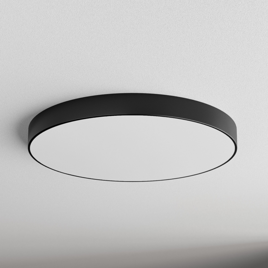 Plafonnier CLEO Ø 80 cm, 6x E27, 24 W, 230 V — avec détecteur de mouvement et capteur crépusculaire, noir