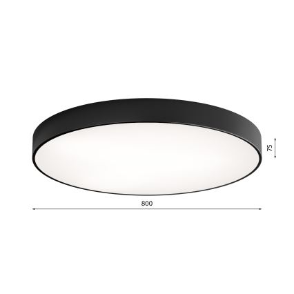 Plafonnier CLEO LED/96W/230V 3000K d. 80 cm noir