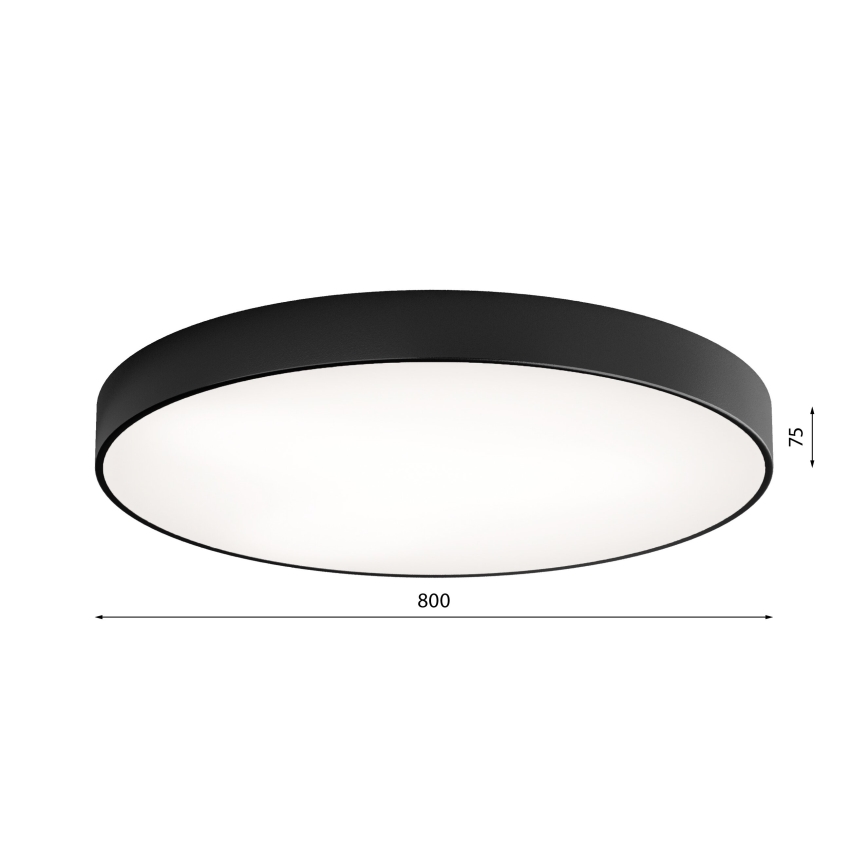 Plafonnier CLEO LED/96W/230V 3000K d. 80 cm noir
