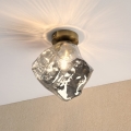 Plafonnier CRISTAL 1xE14/15W/230V laiton/noir fumé