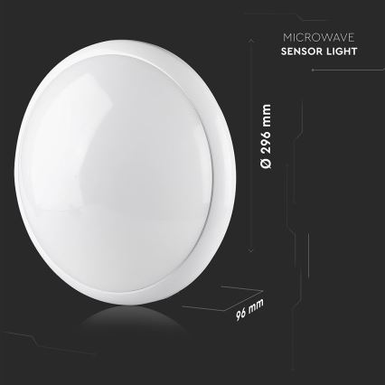 Plafonnier de salle de bain avec détecteur 1xE27/60W/230V IP44 ø 29,6 cm