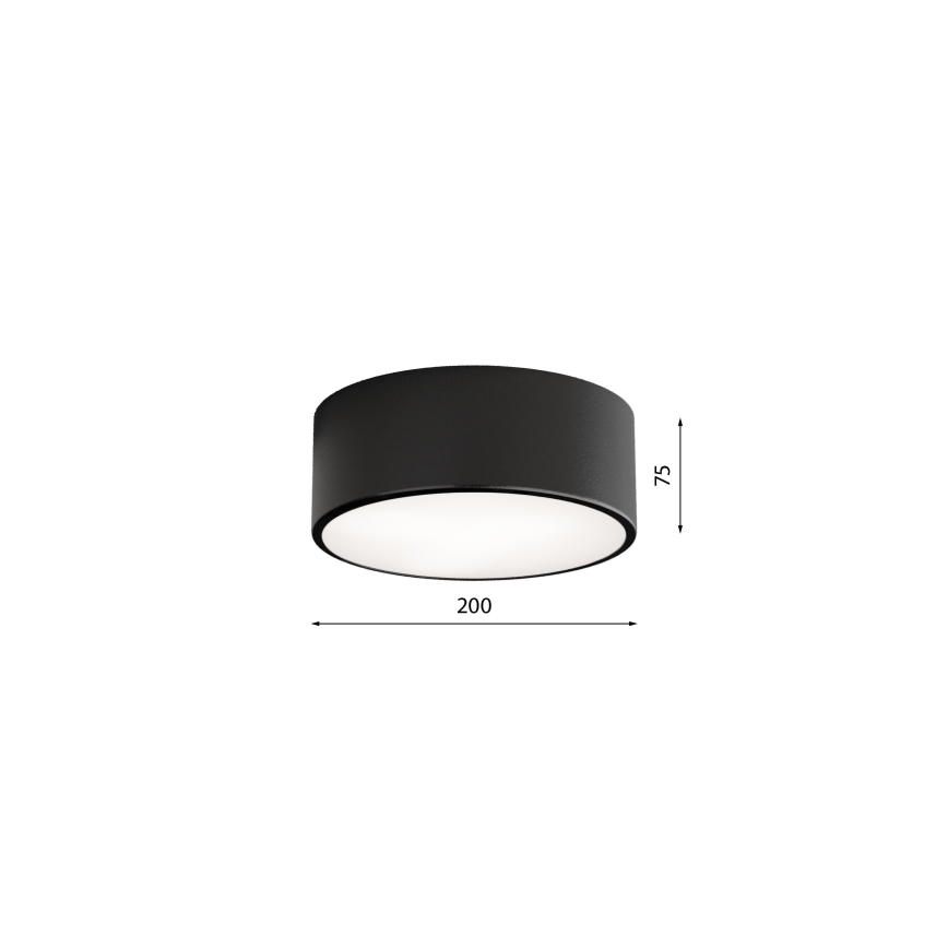 Plafonnier de salle de bain avec détecteur CLEO 1xE27/40W/230V d. 20 cm noir