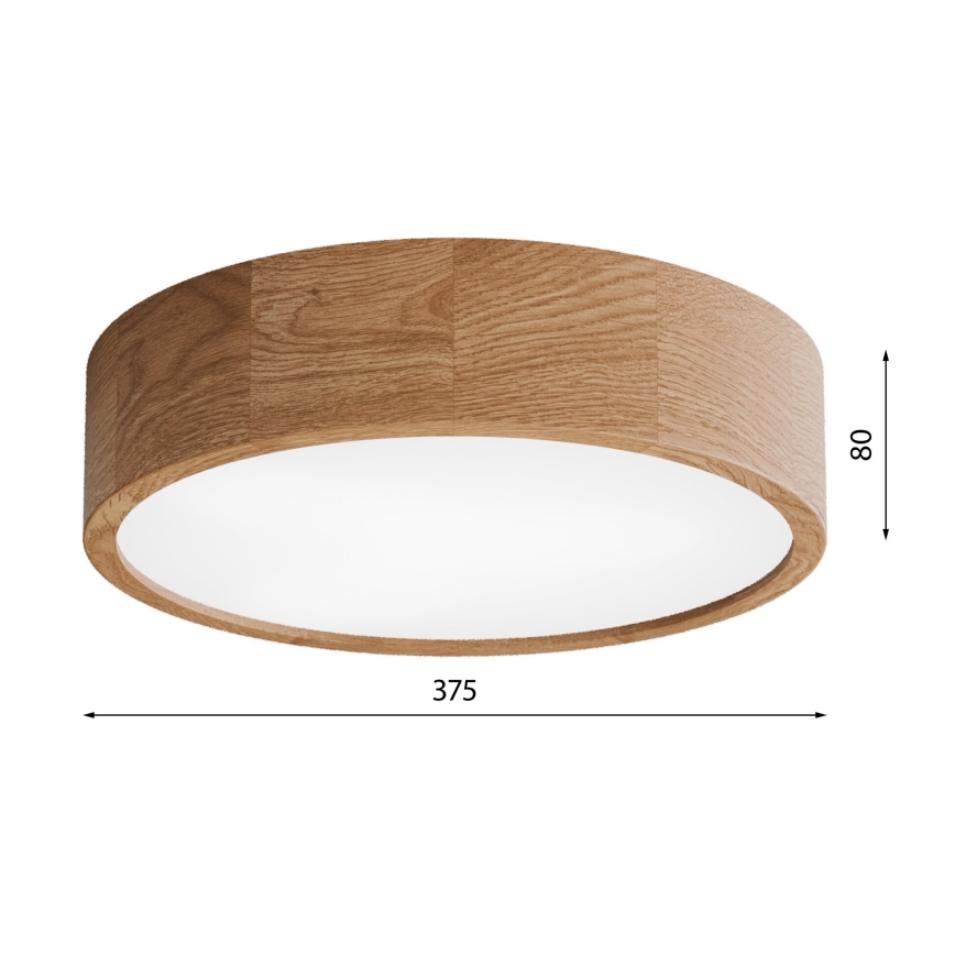 Plafonnier de salle de bain CLEO 3xE27/24W/230V IP54 diam. 37,5 cm chêne