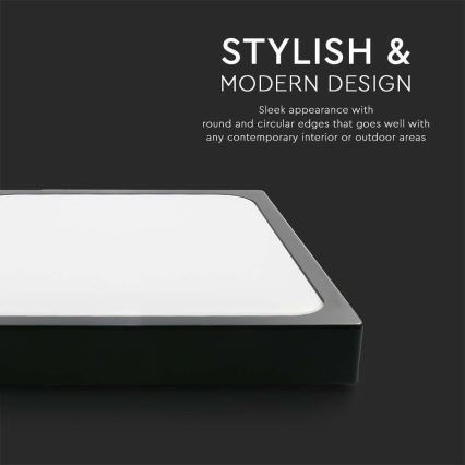 Plafonnier de salle de bain LED/30W/230V 3000K IP44 noir
