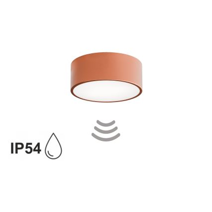 Plafonnier de salle de bains avec détecteur CLEO 1xE27/24W/230V Ø 20 cm IP54 cuivré