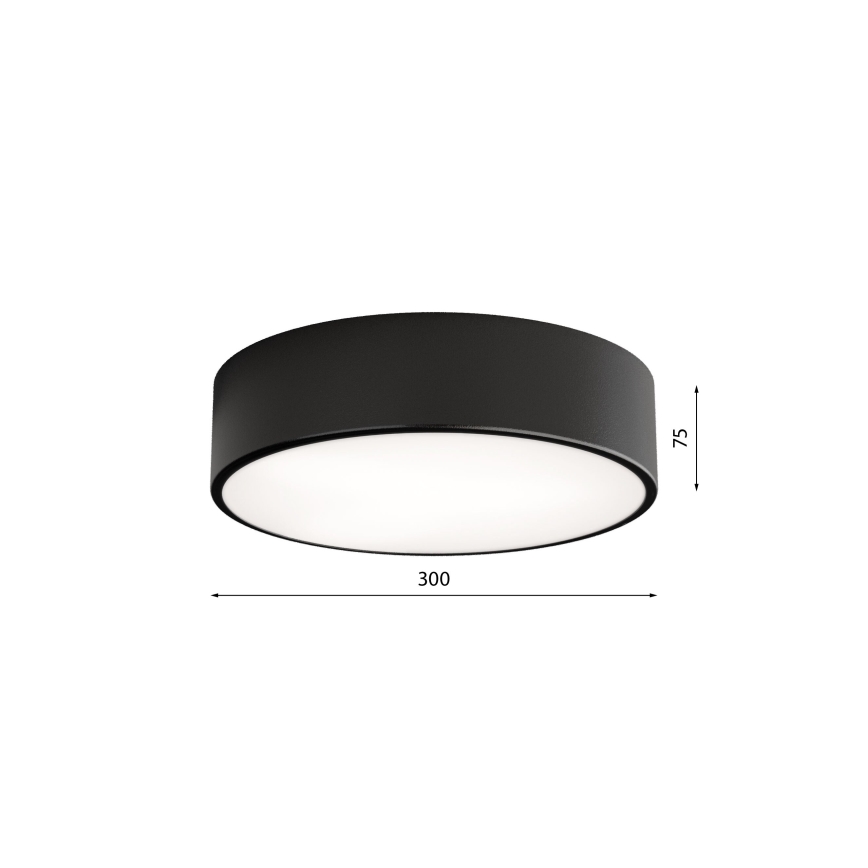 Plafonnier de salle de bains CLEO avec détecteur de mouvement 2xE27/24W/230V Ø 30 cm noir IP54