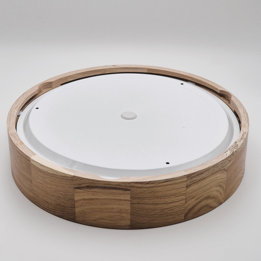 Plafonnier de salle de bains OAK 3xE27/15W/230V, finition chêne, Ø 37 cm, IP54