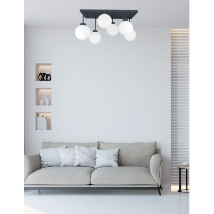 Plafonnier DEA 6xE14/60W/230V noir/blanc