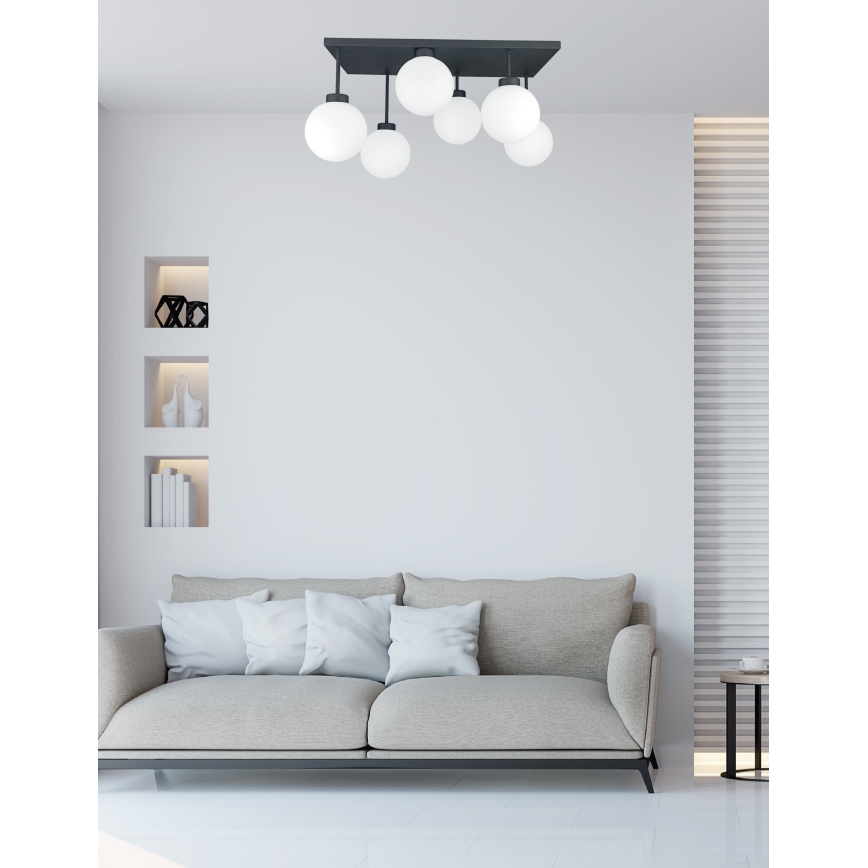 Plafonnier DEA 6xE14/60W/230V noir/blanc