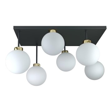 Plafonnier DEA 6xE14/60W/230V noir/doré/blanc