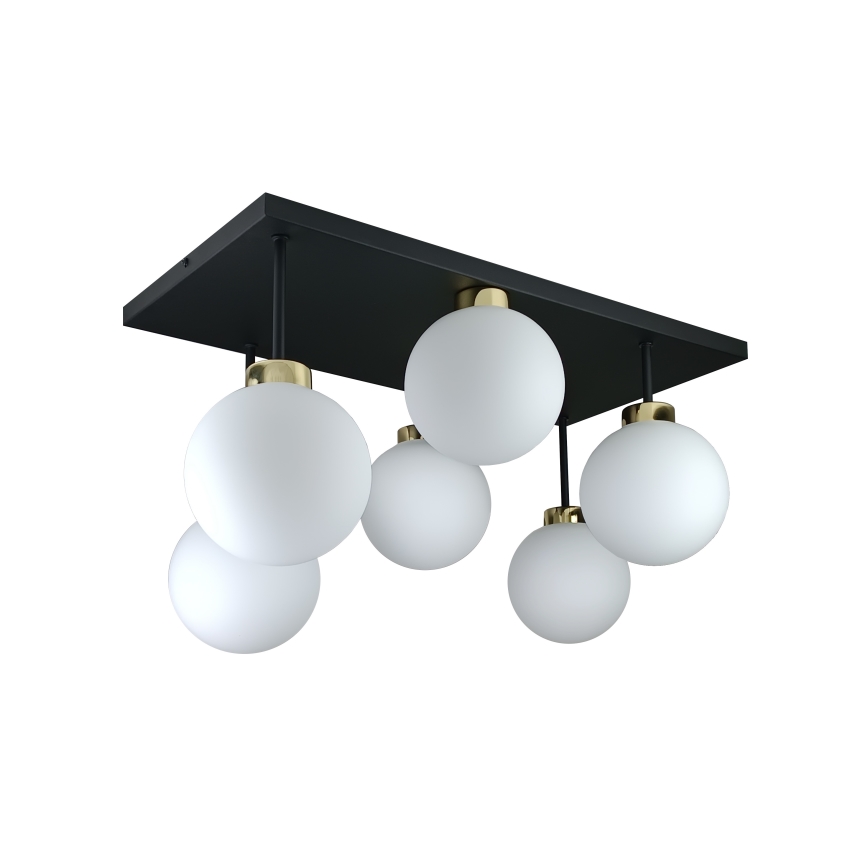 Plafonnier DEA 6xE14/60W/230V noir/doré/blanc