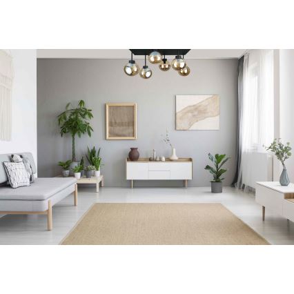 Plafonnier DEA 6xE14/60W/230V noir/fumé beige